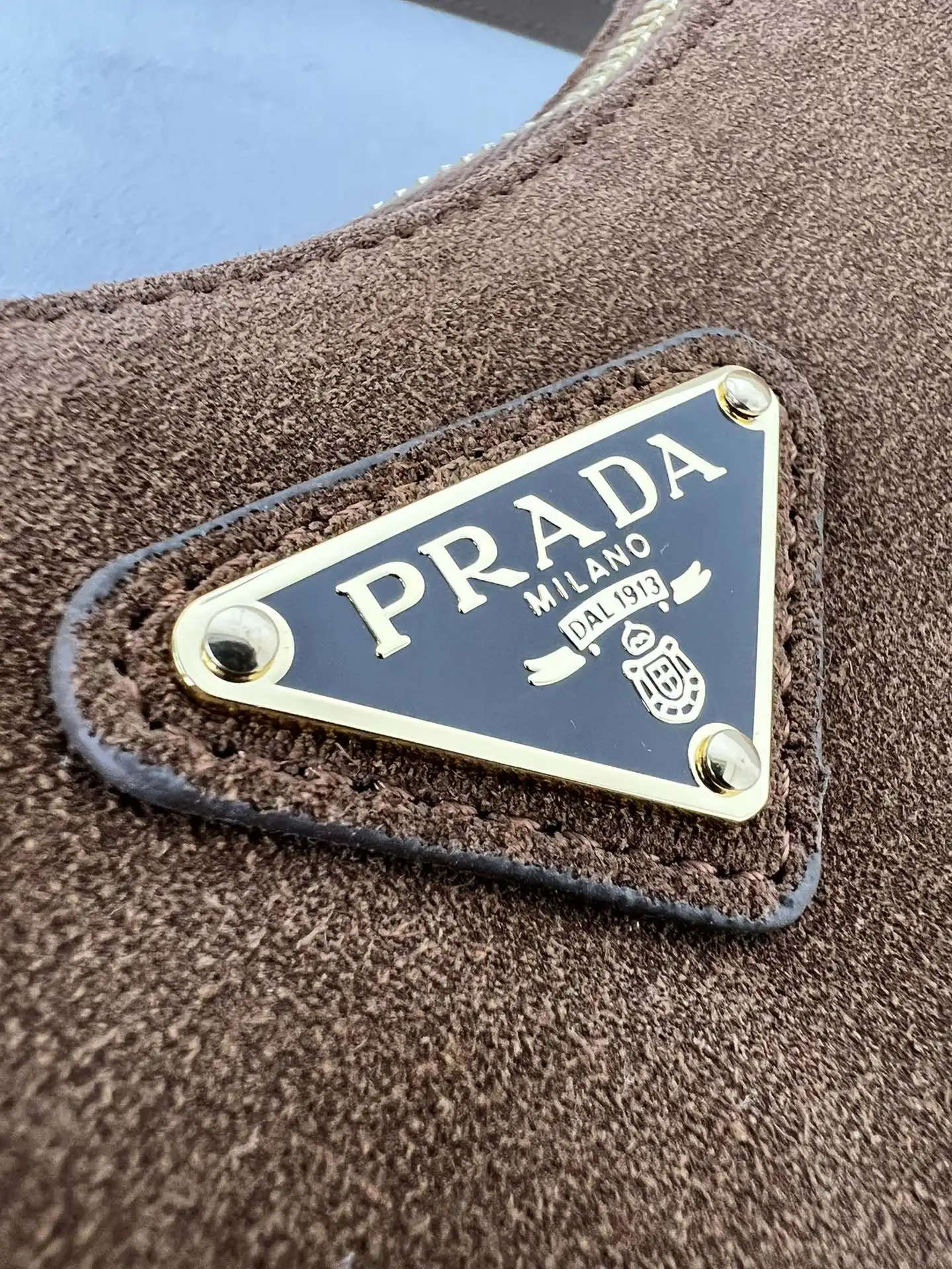 Prada 1BC204 Hobo Suede Underarm Bag Handheld Crossbody Bag - Detail view 6