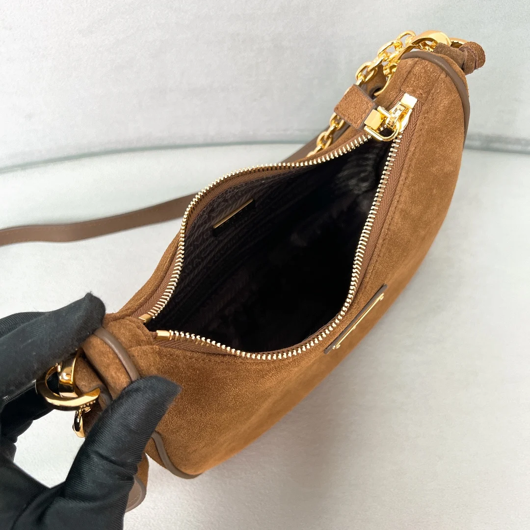 Prada 1BC204 Hobo Suede Underarm Bag Handheld Crossbody Bag - Detail view 8