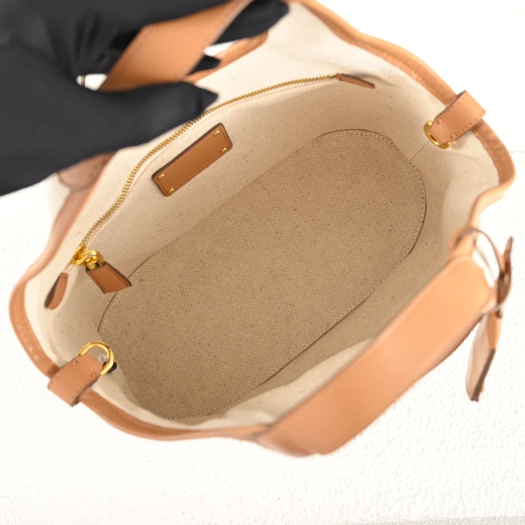 Prada 1BG471 Summer New Linen Blend with Leather Tote Bag Medium Handbag - Detail view 8