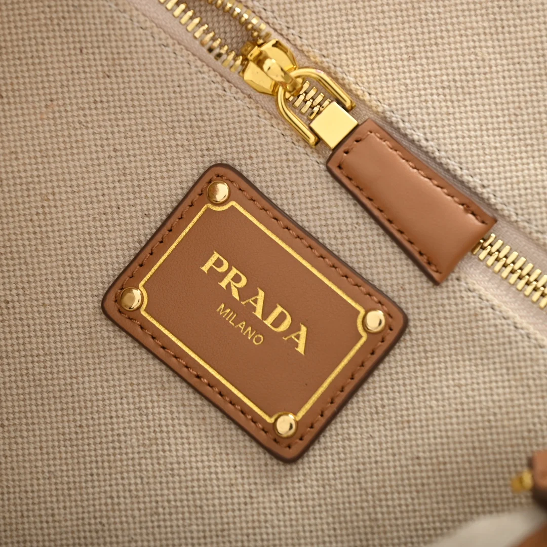 Prada 1BG471 Summer New Linen Blend with Leather Tote Bag Medium Handbag - Detail view 9