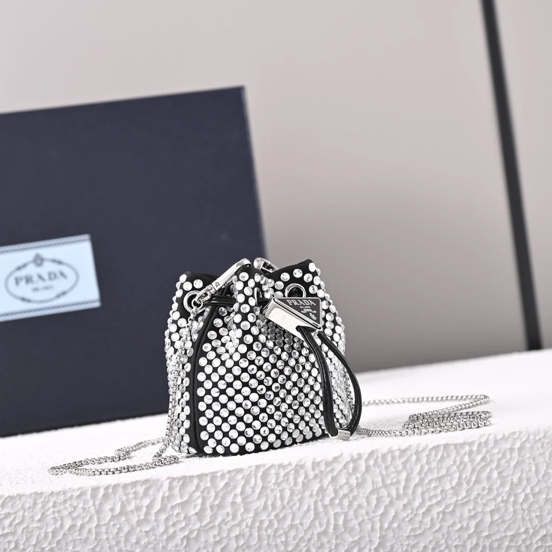Prada 1NR016 Crystal Mini Water Bucket Crossbody Bag - Detail view 2