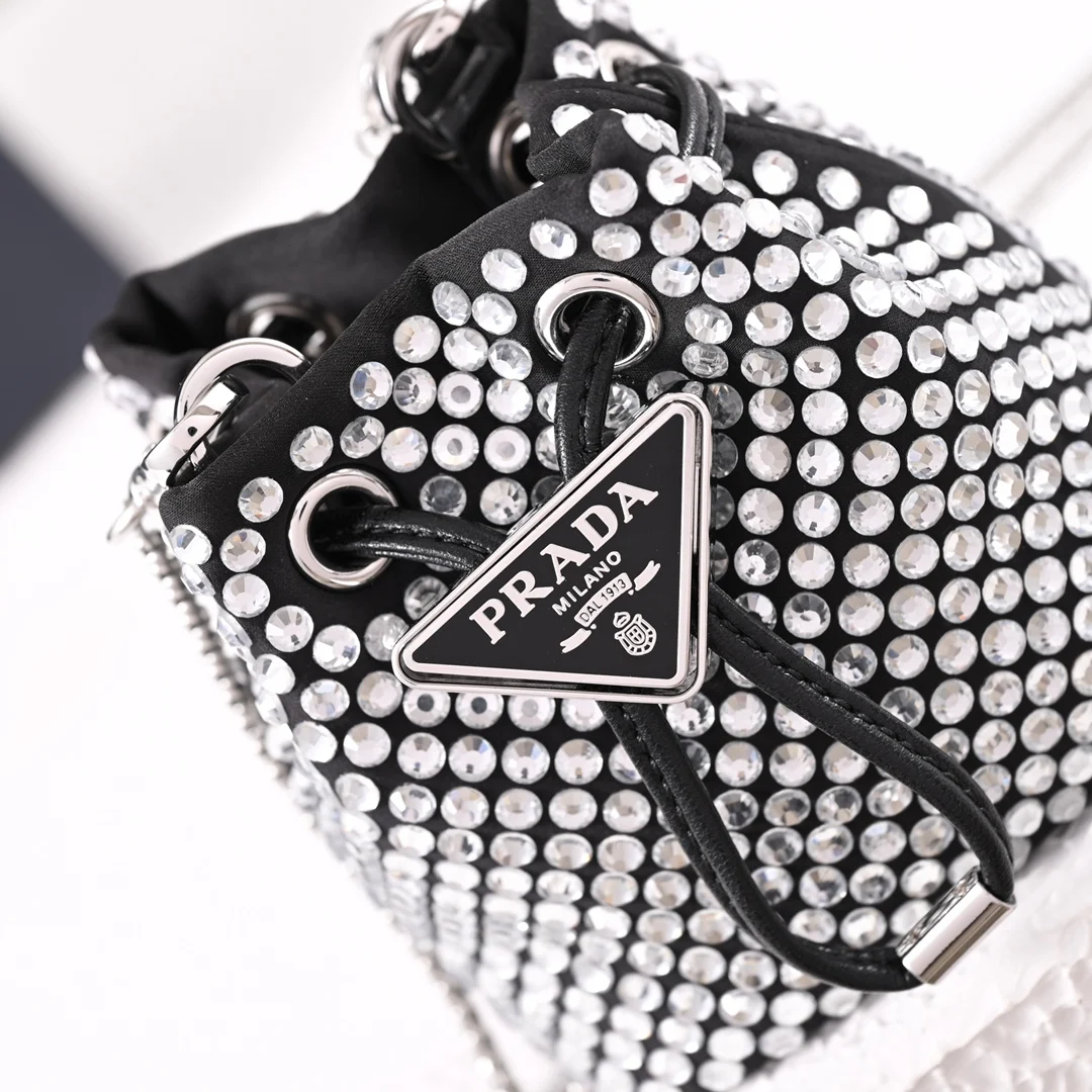 Prada 1NR016 Crystal Mini Water Bucket Crossbody Bag - Detail view 5