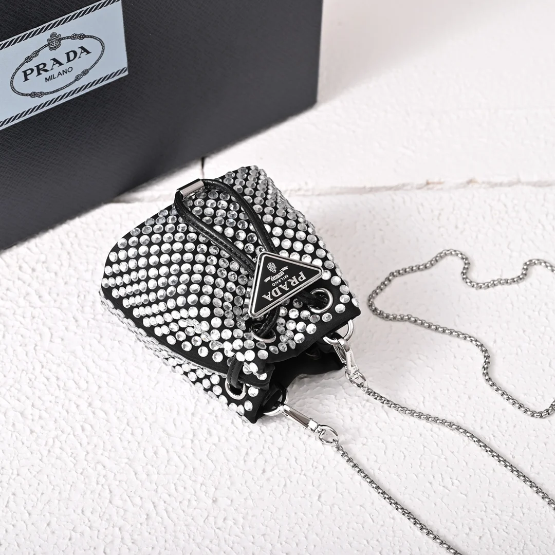 Prada 1NR016 Crystal Mini Water Bucket Crossbody Bag - Detail view 7
