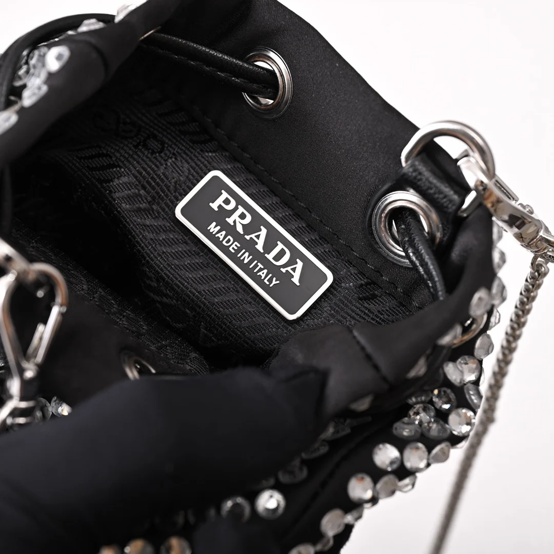 Prada 1NR016 Crystal Mini Water Bucket Crossbody Bag - Detail view 9