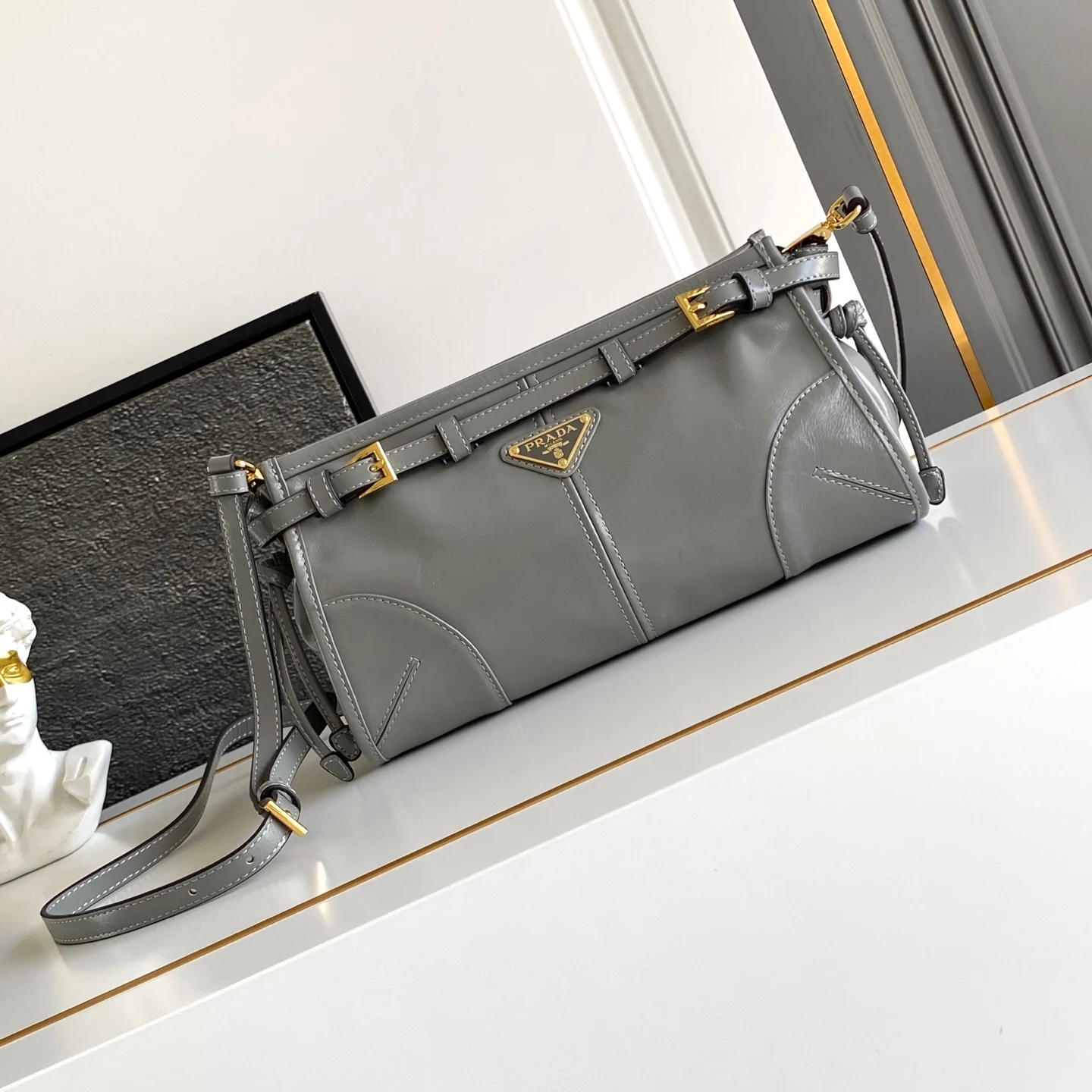Prada 1BA215 LusSolf Leather Crossbody Bag - Detail view 1