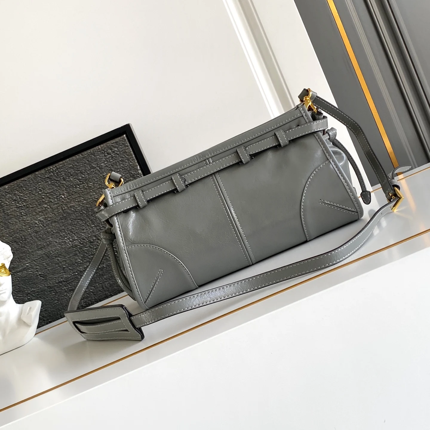 Prada 1BA215 LusSolf Leather Crossbody Bag - Detail view 3