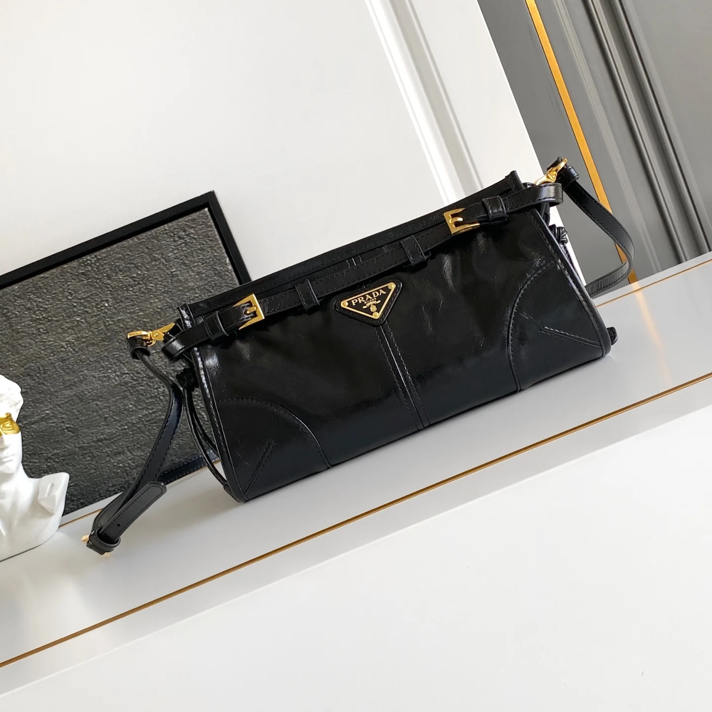 Prada 1BA215 LusSolf Leather Crossbody Bag - Detail view 1