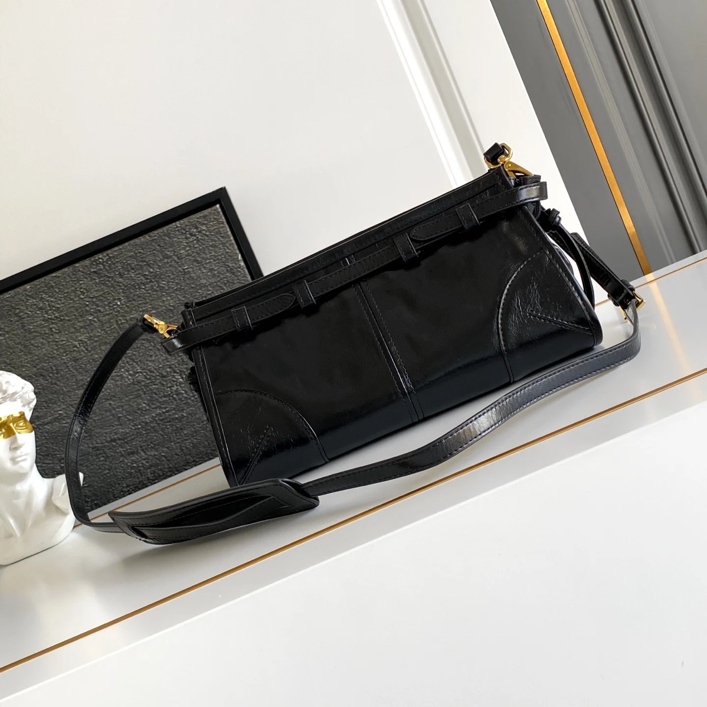 Prada 1BA215 LusSolf Leather Crossbody Bag - Detail view 3