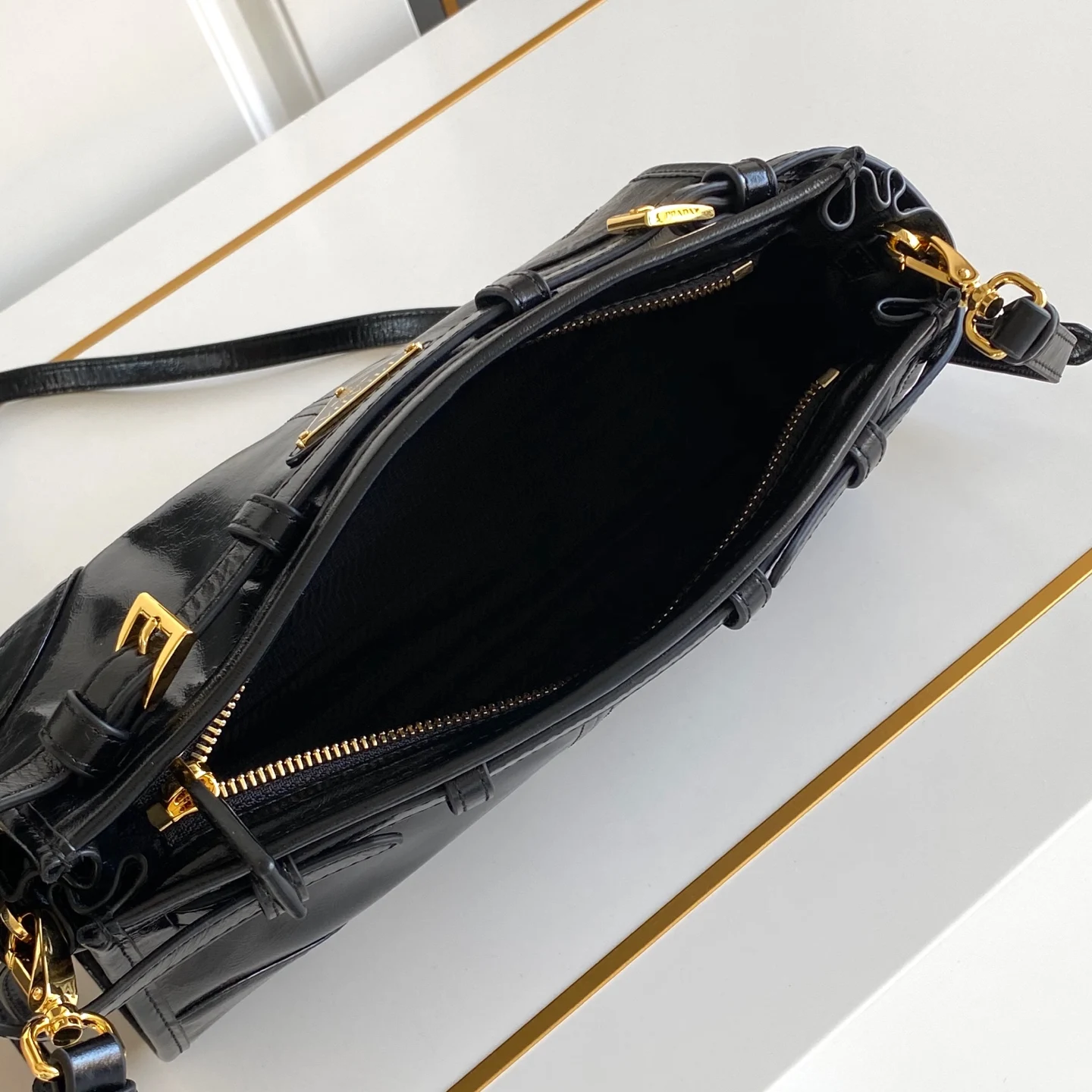 Prada 1BA215 LusSolf Leather Crossbody Bag - Detail view 8