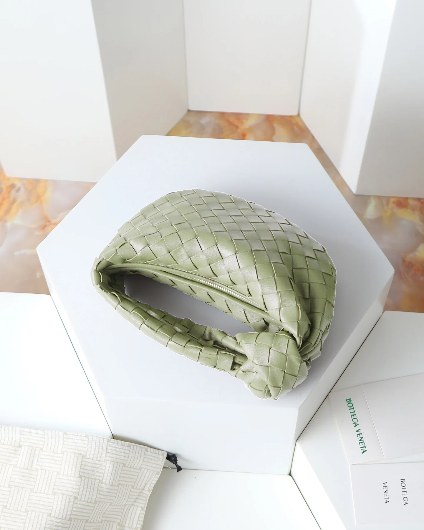 BV651876 编织打结hobo 手提包 - 细节图 4