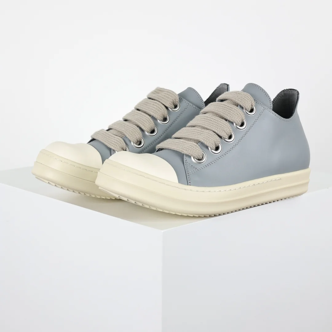 Rick Owens X1 Low-Top Leather Fashion Sneakers - Detail view 1