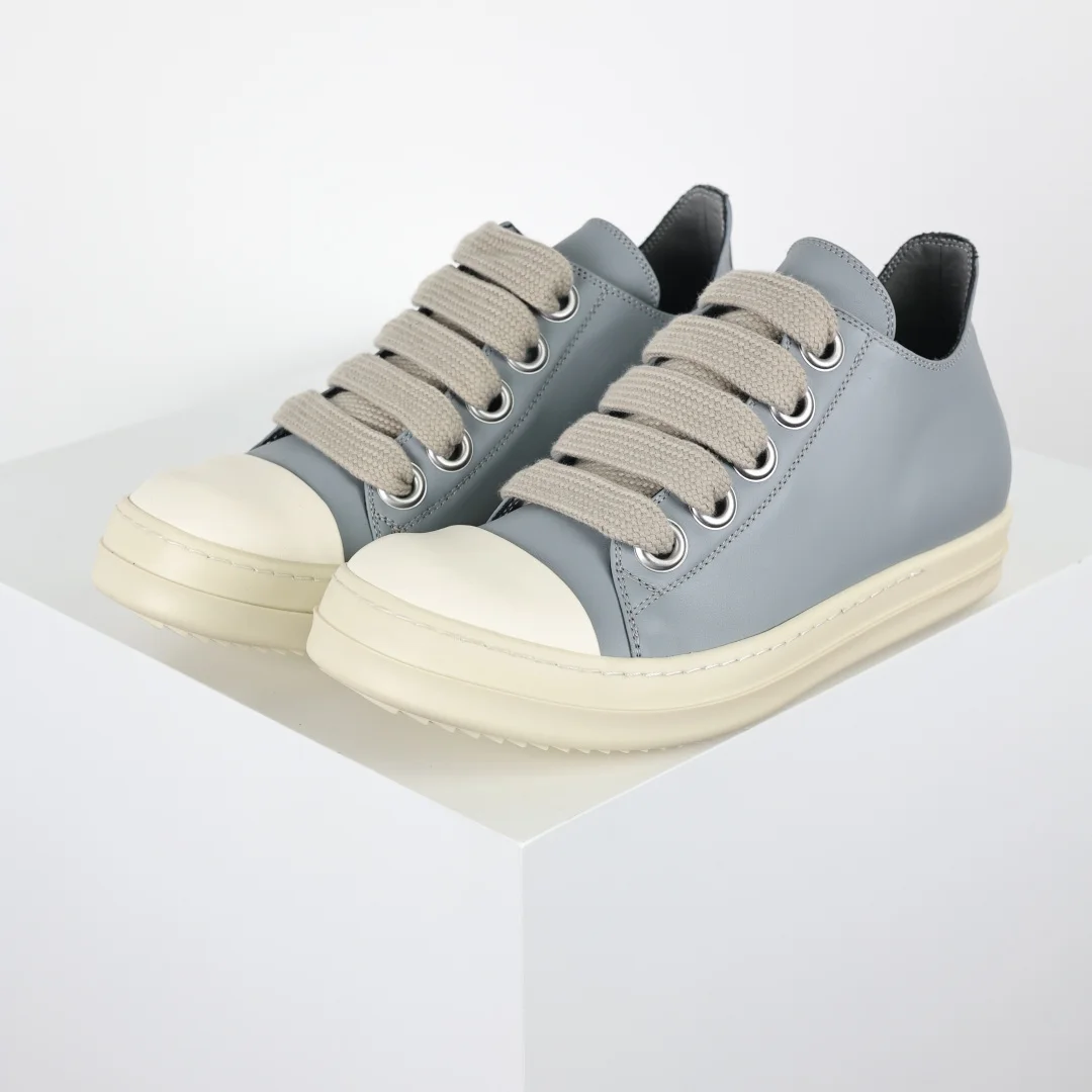 Rick Owens X1 Low-Top Leather Fashion Sneakers - Detail view 2