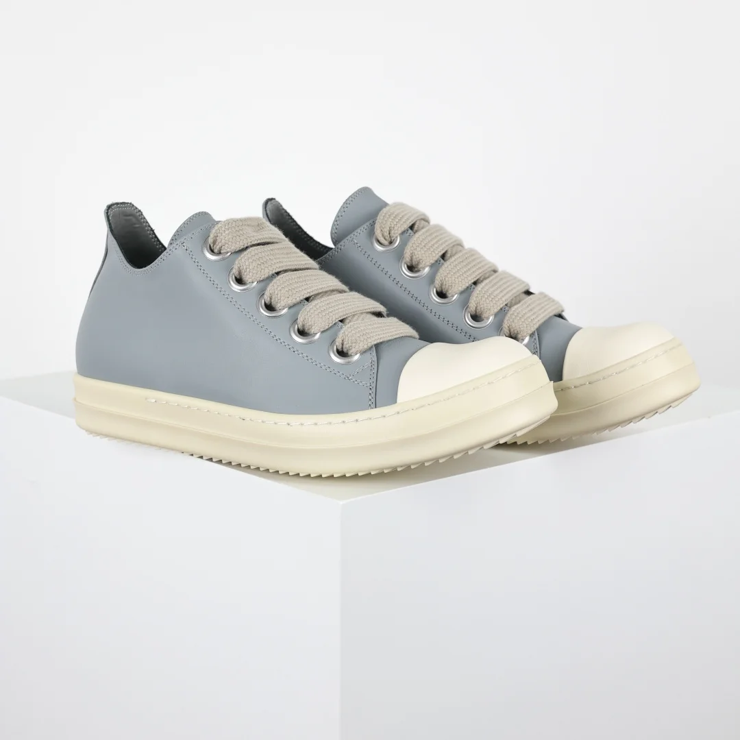 Rick Owens X1 Low-Top Leather Fashion Sneakers - Detail view 3