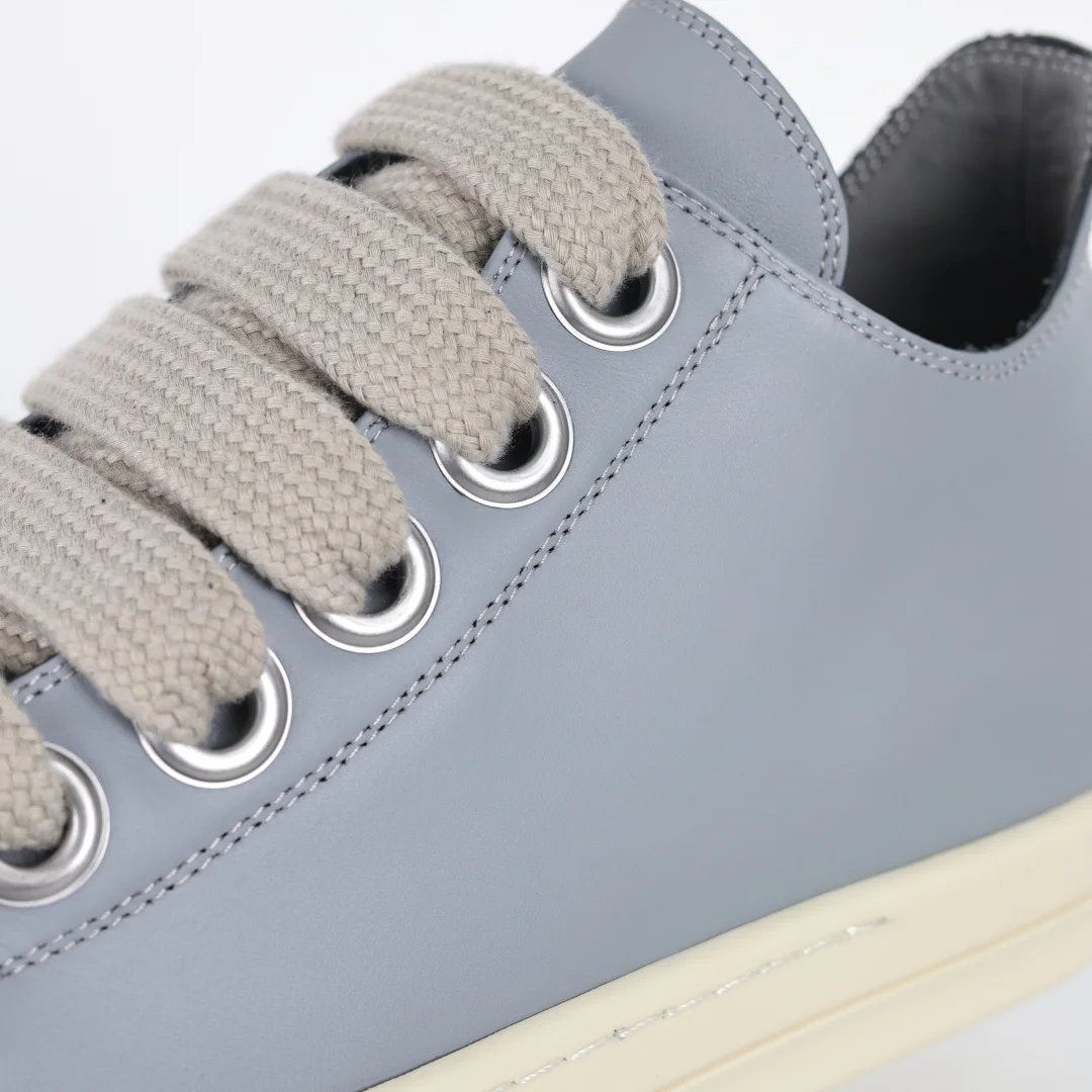 Rick Owens X1 Low-Top Leather Fashion Sneakers - Detail view 6