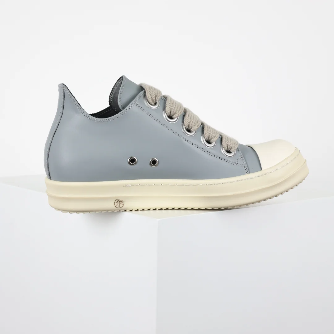 Rick Owens X1 Low-Top Leather Fashion Sneakers - Detail view 7