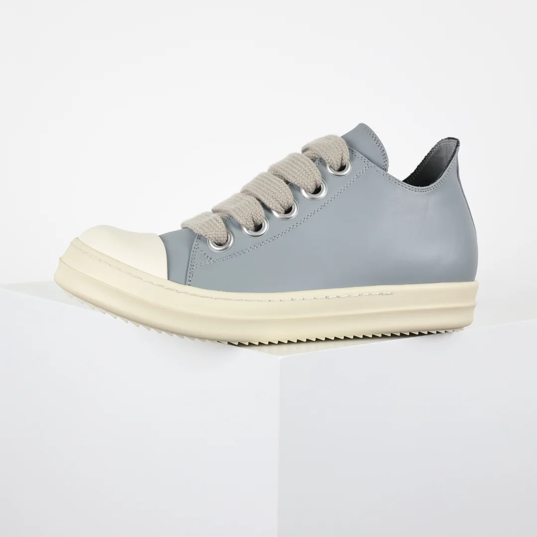 Rick Owens X1 Low-Top Leather Fashion Sneakers - Detail view 9