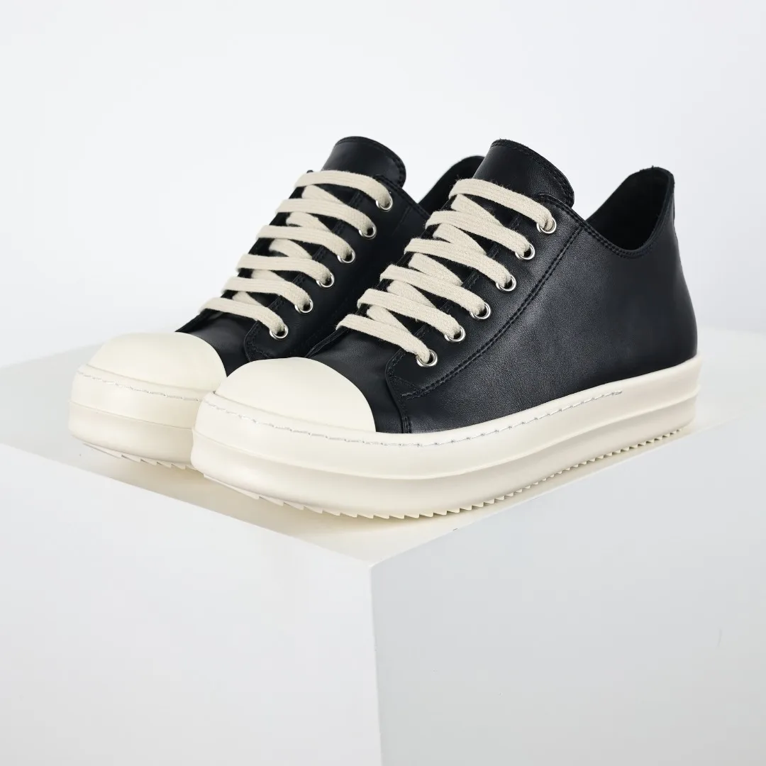 Rick Owens X1 RO watermelon head black leather sneakers - Detail view 2