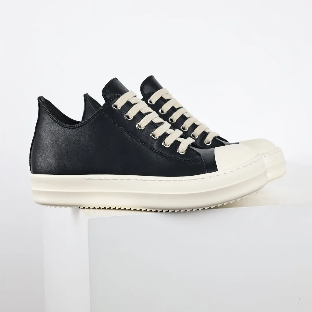 Rick Owens X1 RO watermelon head black leather sneakers - Detail view 3