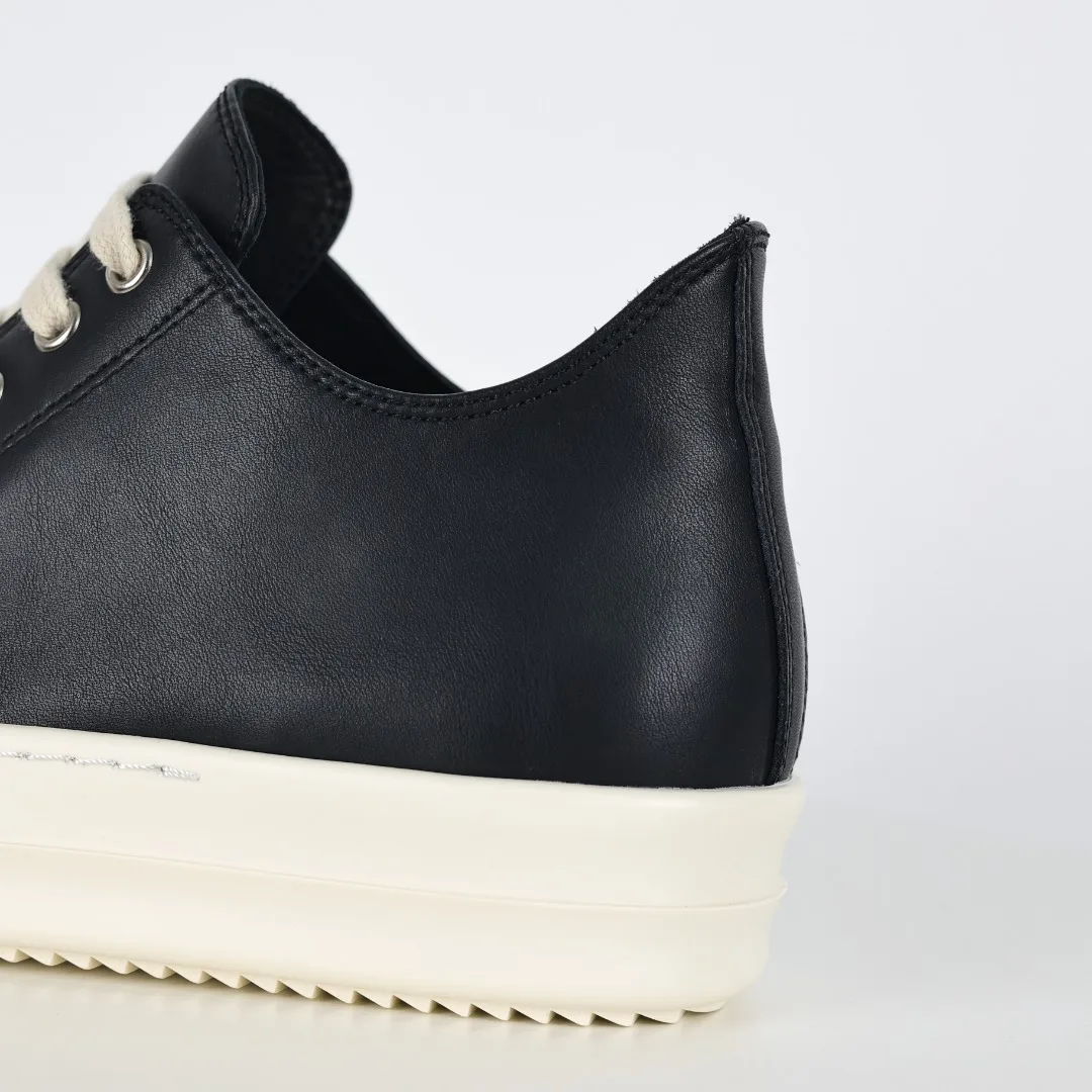 Rick Owens X1 RO watermelon head black leather sneakers - Detail view 4
