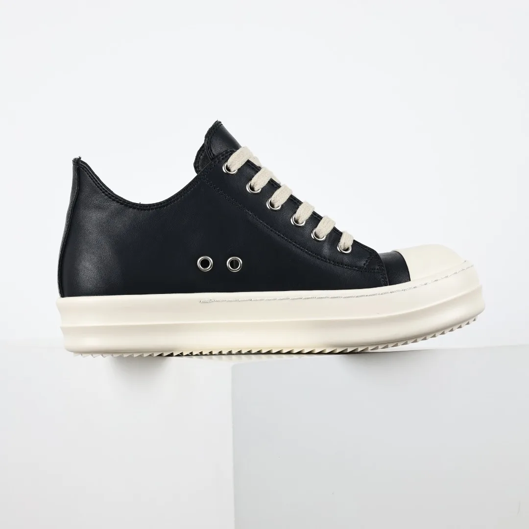 Rick Owens X1 RO watermelon head black leather sneakers - Detail view 7