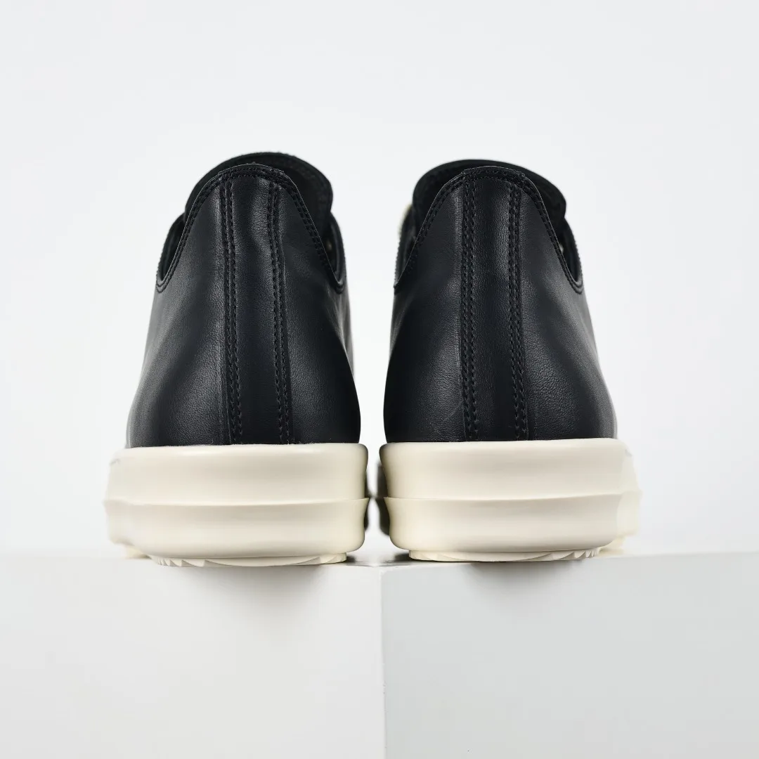 Rick Owens X1 RO watermelon head black leather sneakers - Detail view 8