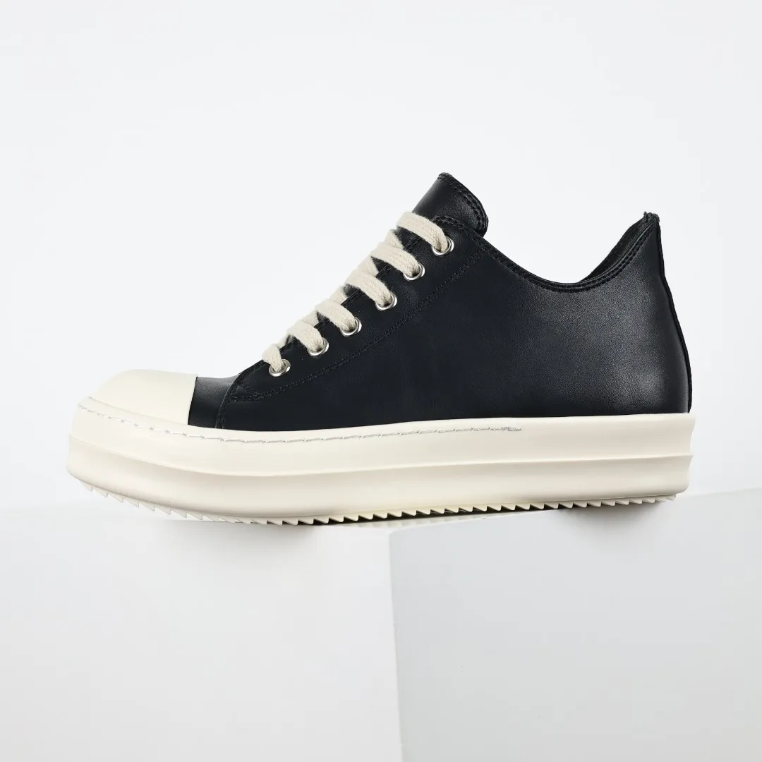 Rick Owens X1 RO watermelon head black leather sneakers - Detail view 9