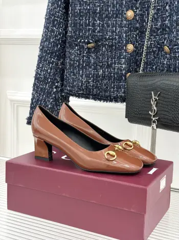 Classic Horsebit Block Heel Pumps