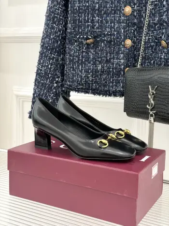 Classic Horsebit Block Heel Pumps