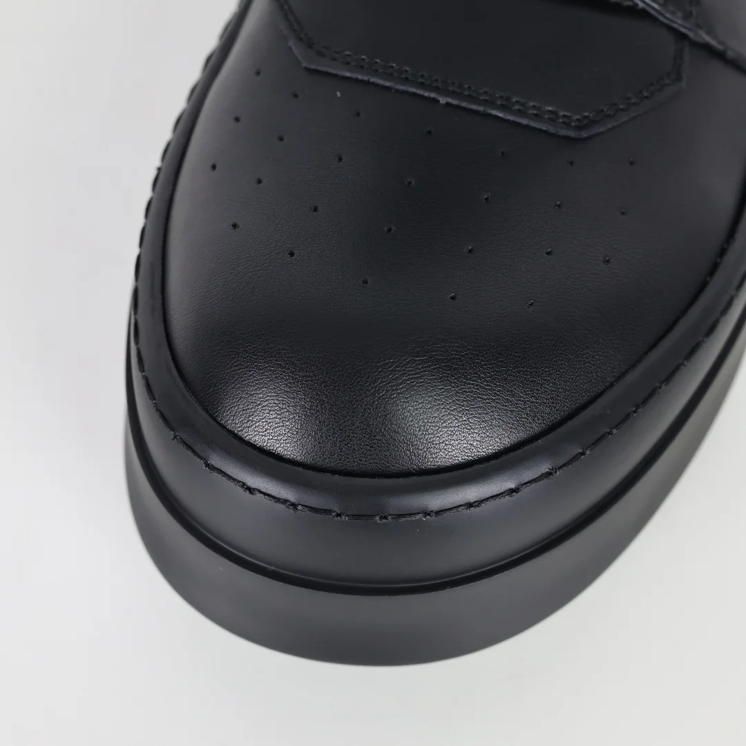 Rick Owens Leather inverted triangle high-top fashion chunky sneakers - Detail view 5