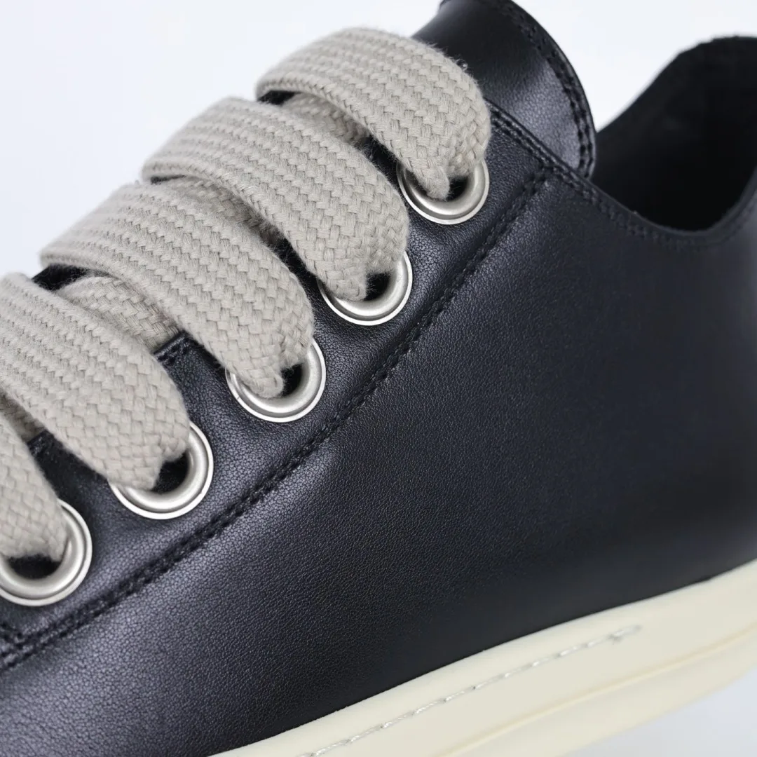 Rick Owens X1 Low-Top Leather Fashion Sneakers - Detail view 6