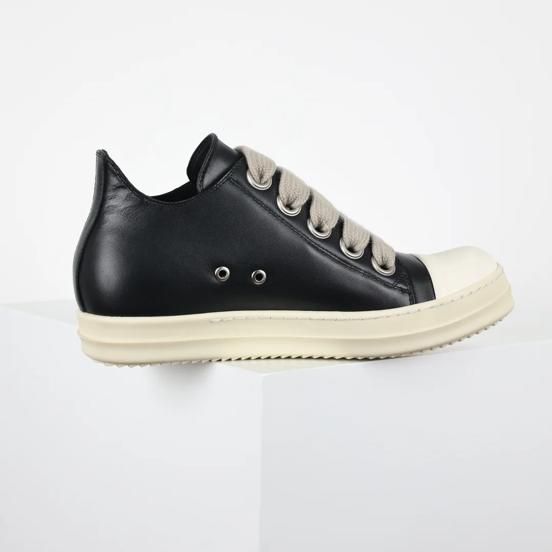 Rick Owens X1 Low-Top Leather Fashion Sneakers - Detail view 7