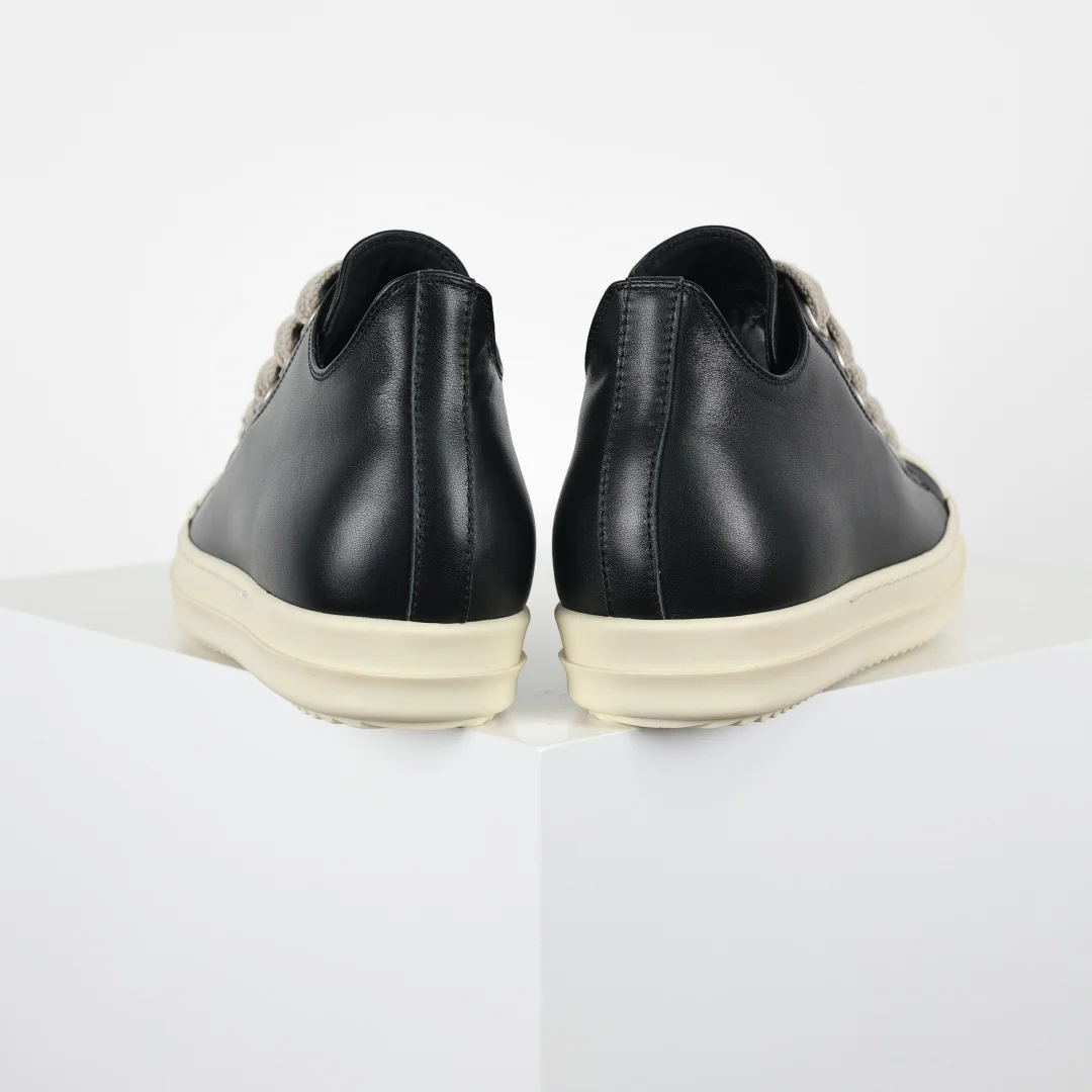Rick Owens X1 Low-Top Leather Fashion Sneakers - Detail view 8