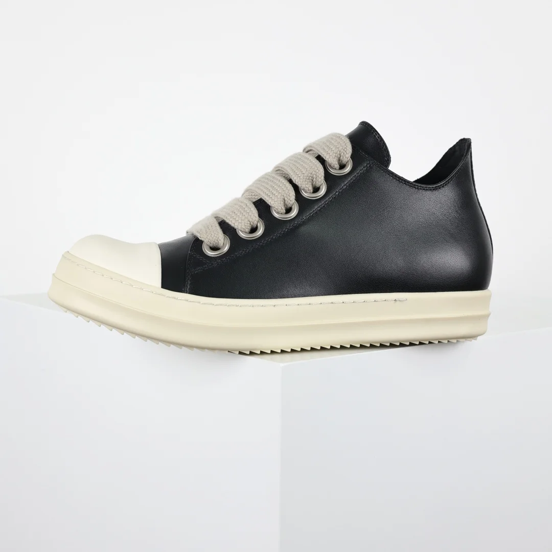 Rick Owens X1 Low-Top Leather Fashion Sneakers - Detail view 9