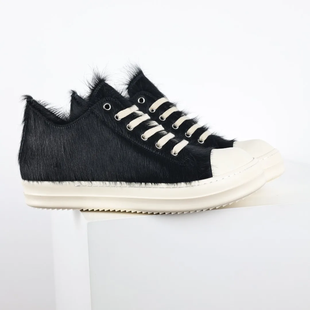 Rick Owens RO watermelon head horsehair sneakers - Detail view 3
