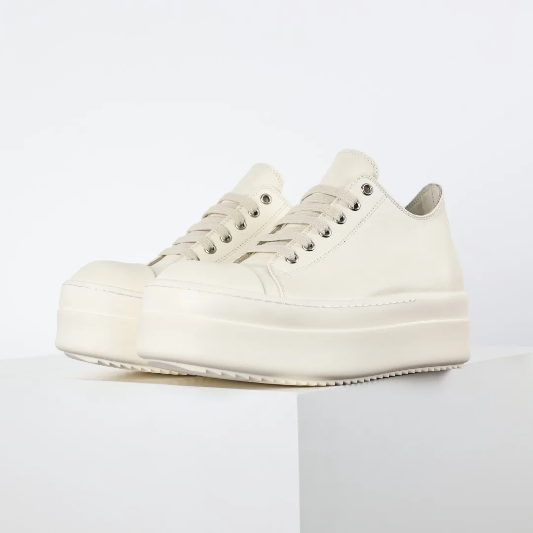 Rick Owens Low-top leather fashion sneakers - Detail view 1