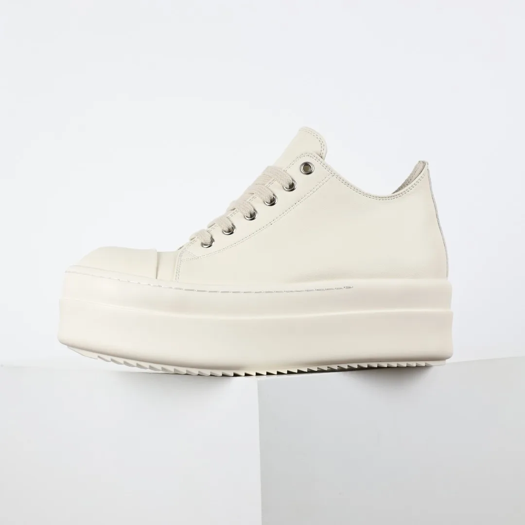 Rick Owens Low-top leather fashion sneakers - Detail view 9