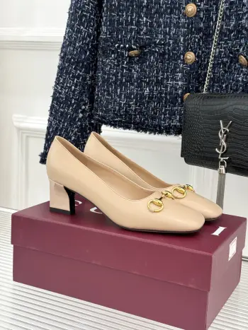 Classic Horsebit Block Heel Pumps