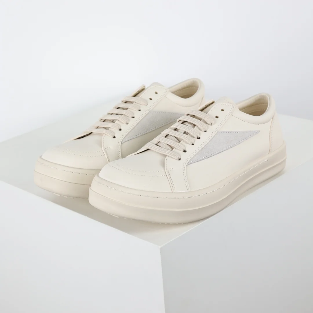 Rick Owens X1 RO High-Top Inverted Triangle Pure White Sneakers - Detail view 2