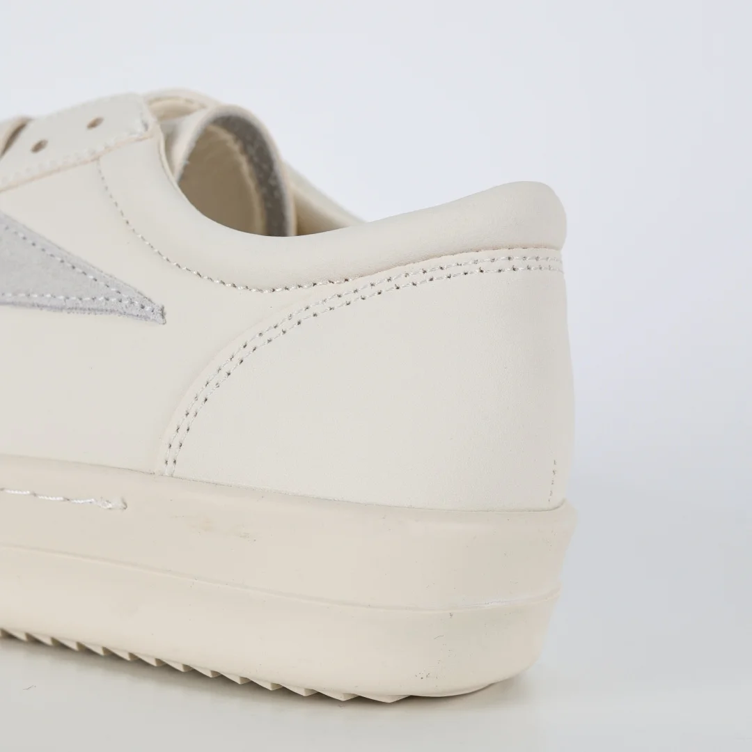 Rick Owens X1 RO High-Top Inverted Triangle Pure White Sneakers - Detail view 4