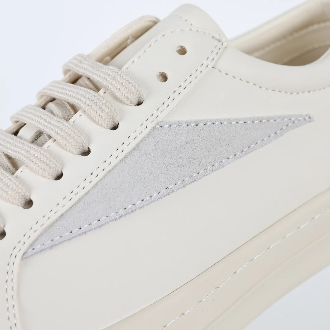 Rick Owens X1 RO High-Top Inverted Triangle Pure White Sneakers - Detail view 6