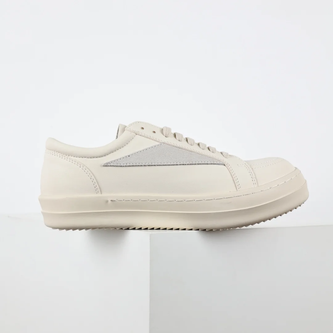 Rick Owens X1 RO High-Top Inverted Triangle Pure White Sneakers - Detail view 7