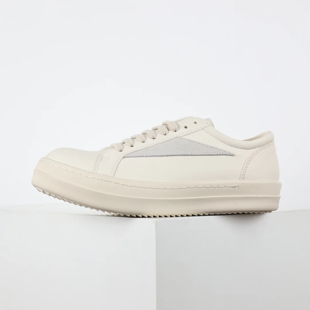 Rick Owens X1 RO High-Top Inverted Triangle Pure White Sneakers - Detail view 9