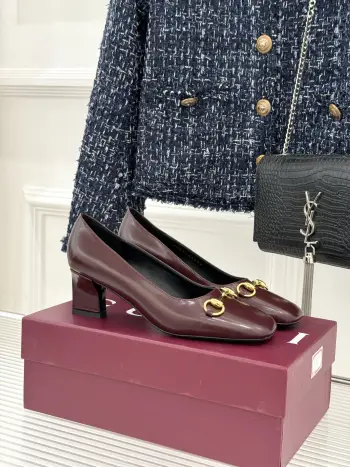Classic Horsebit Block Heel Pumps
