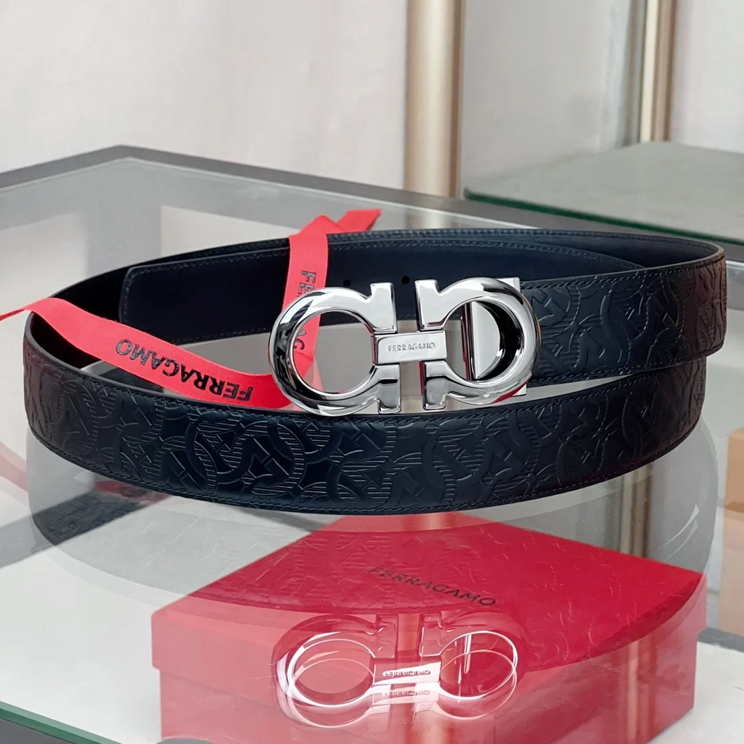 Ferragamo Reversible and Adjustable Gancini Men s Belt - Detail view 1