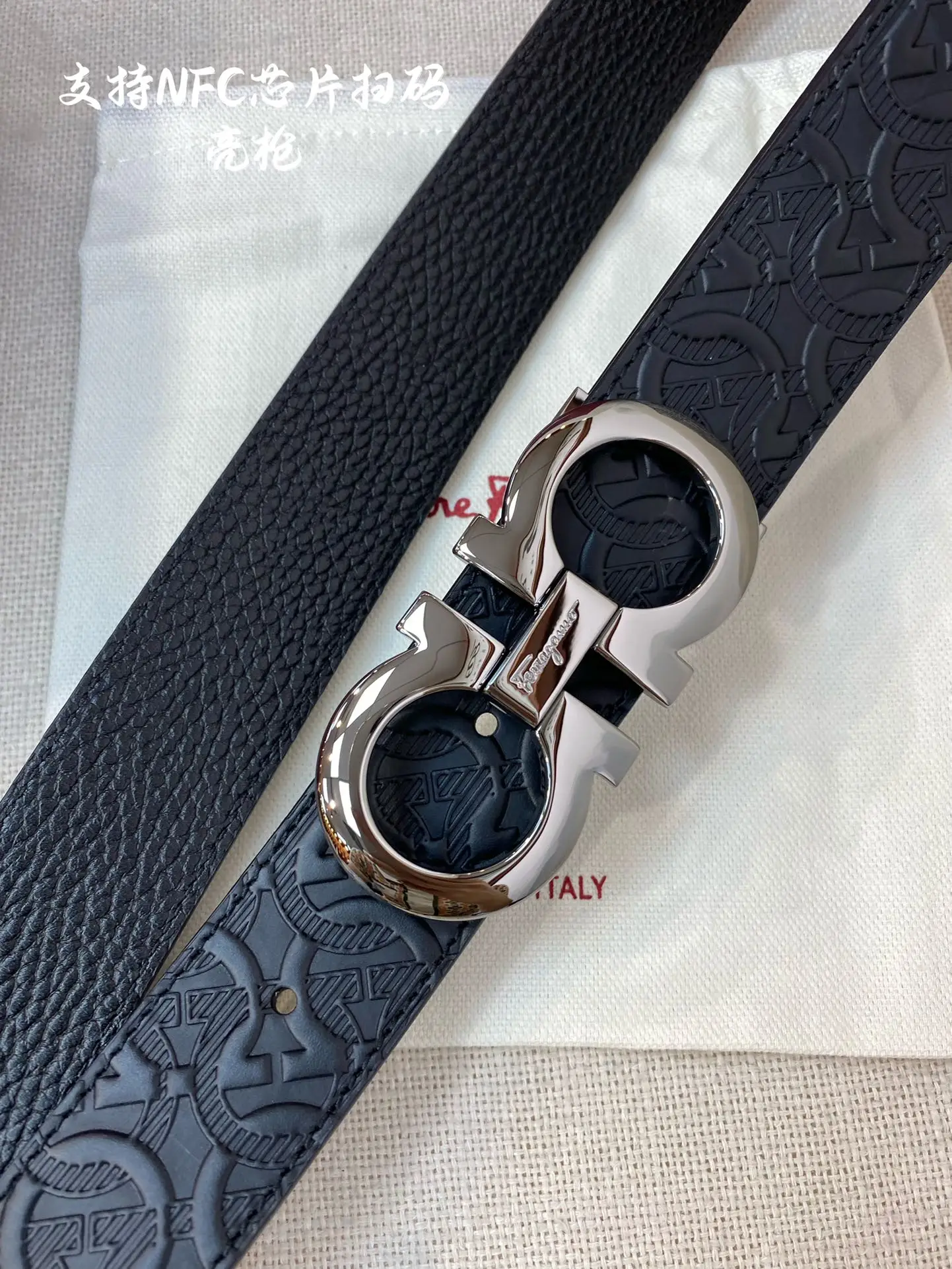 Ferragamo NFC-F3.5cm Premium Custom Men s Leather Belt - Detail view 4