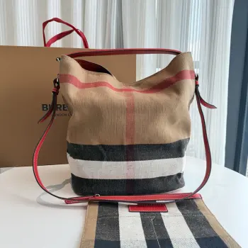 顶级 星款撞色B家黄麻帆布Hobo包 皮质肩背带 可拆式皮质斜背带内侧口袋 休闲随意百搭款 尺寸25*34*19型号50432