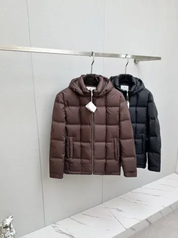 Solid Color Hooded Down Jacket