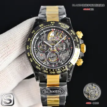 **BLAKEN UPGRADE ALERT!**劳力士 ROLEX 迪通拿系列 第六代迪通拿碳黑复刻版 镂空设计 6th Gen Daytona Carbon Black Replica 40mm上手绝了 核心亮点一眼种草 BKL   12.2mm超薄机身 12.2mm Ultra-thin Case 甩开市面13.5mm普通款  全实心精钢 Solid Stainless Steel 打造 接缝几乎0缝隙 质感拉满   哑黑套件 Matte Black Kit 升级+多色圈口 Multi-color Bezels 可选 后期想换风格随便搭 个性党狂喜   表带双选项 硅胶款 Silicone Strap 轻便舒适/精钢款 Steel Strap 硬朗有范儿 CNC全程精雕 CNC Precision Engraving + 人工打磨 细节控直接爱住  机芯硬核 4802一体机芯 4802 Integrated Movement 搭载72-hour Long Power Reserve长储能 计时功能 Chronograph Function 和专柜同步 走时稳得一批 贴心设计 蚝式