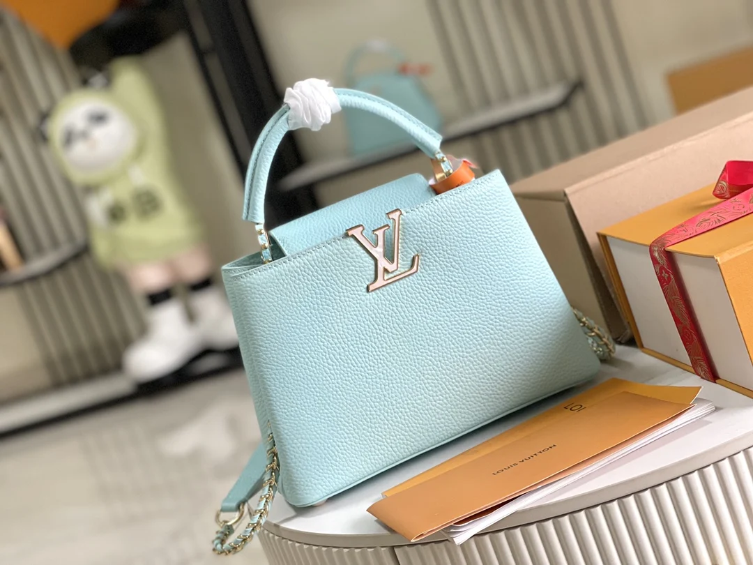 LVM59868 星辰珠光绿贝壳扣手提包 斜挎包 - 细节图 2