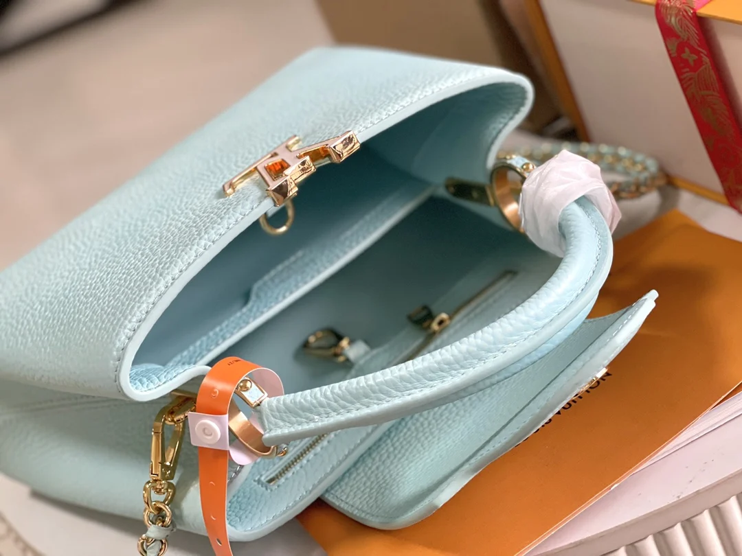 LVM59868 星辰珠光绿贝壳扣手提包 斜挎包 - 细节图 8